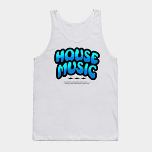 HOUSE MUSIC - Bubble Outline Two Tone (Black/blue) Tank Top